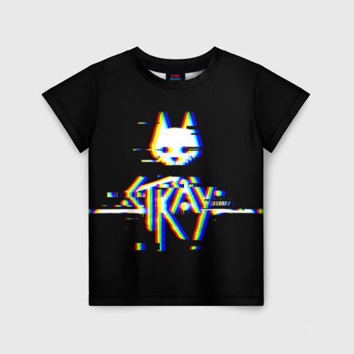 Детская футболка 3D Stray glitch logo, цвет 3D печать