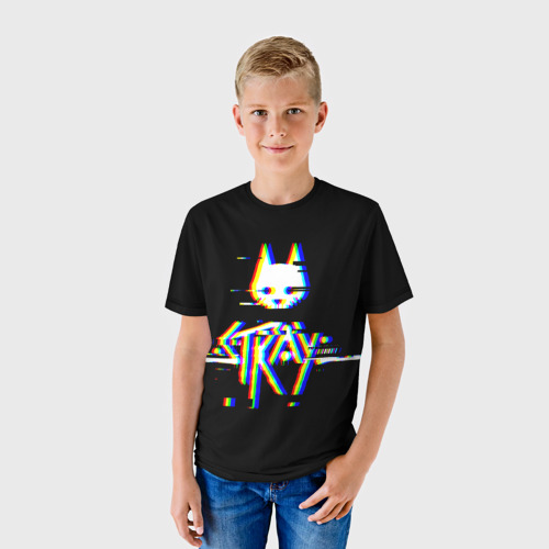 Детская футболка 3D Stray glitch logo, цвет 3D печать - фото 3
