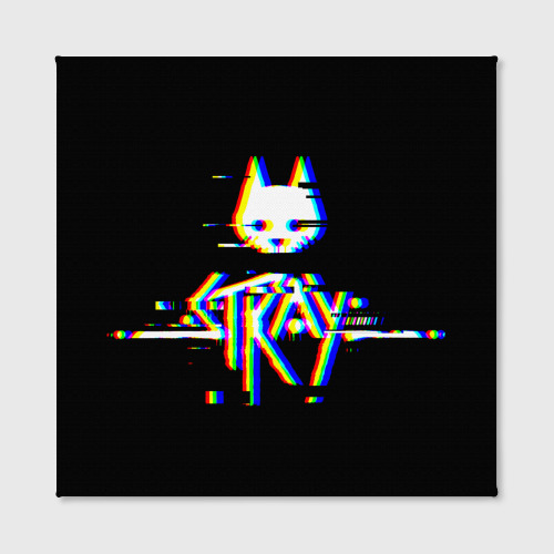 Холст квадратный Stray glitch logo, цвет 3D печать - фото 2