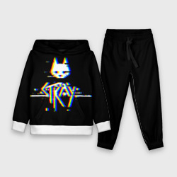 Детский костюм с толстовкой 3D Stray glitch logo