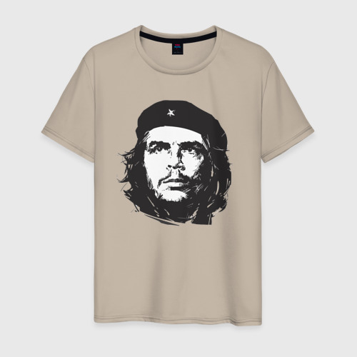 Мужская футболка хлопок Че Гевара - рисунок, цвет миндальный