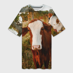 Платье-футболка 3D Милая коровка