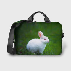 Сумка для ноутбука 3D Кролик на фоне травы