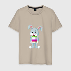 Книжный кролик – Мужская футболка хлопок с принтом купить со скидкой в -20%