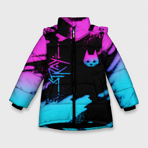 Зимняя куртка для девочек 3D Stray neon, цвет черный