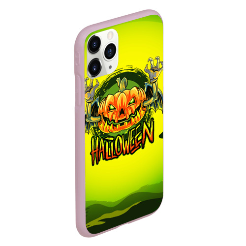 Чехол для iPhone 11 Pro матовый с принтом Тыква - зомби хэллоуин, вид сбоку #3