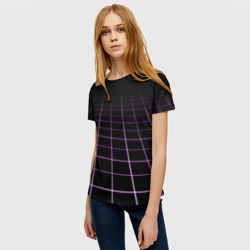 Женская футболка 3D Неоновая сетка - оптическая иллюзия - фото 2