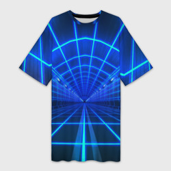 Неоновый туннель – Платье-футболка 3D с принтом купить