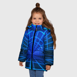 Зимняя куртка для девочек 3D Неоновый туннель - фото 2