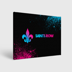 Холст прямоугольный Saints Row - neon gradient: надпись и символ