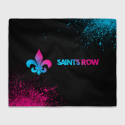 Плед 3D Saints Row - neon gradient: надпись и символ