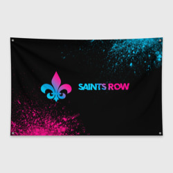 Флаг-баннер Saints Row - neon gradient: надпись и символ