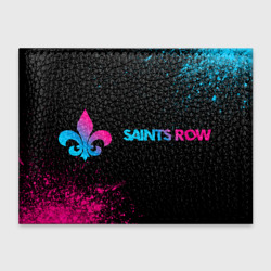 Обложка для студенческого билета Saints Row - neon gradient: надпись и символ