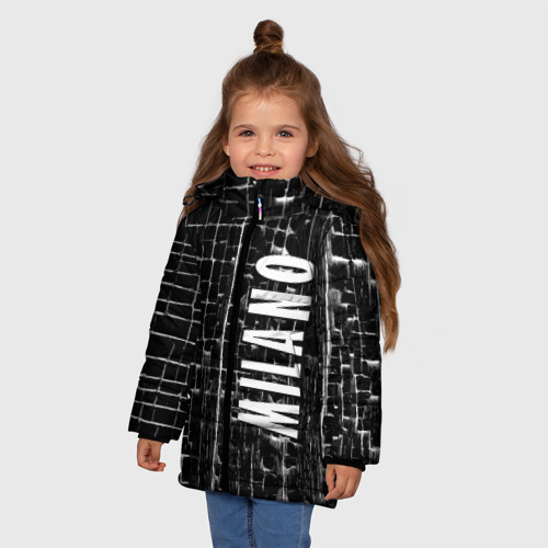 Зимняя куртка для девочек 3D с принтом Milano - autumn - winter 2025, фото на моделе #1