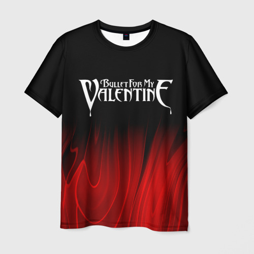 Мужская футболка с принтом Bullet For My Valentine red plasma, вид спереди №1