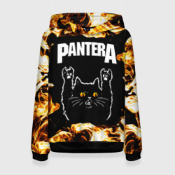 Женская толстовка 3D Pantera рок кот и огонь