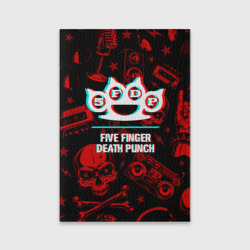 Обложка для паспорта матовая кожа Five Finger Death Punch rock glitch