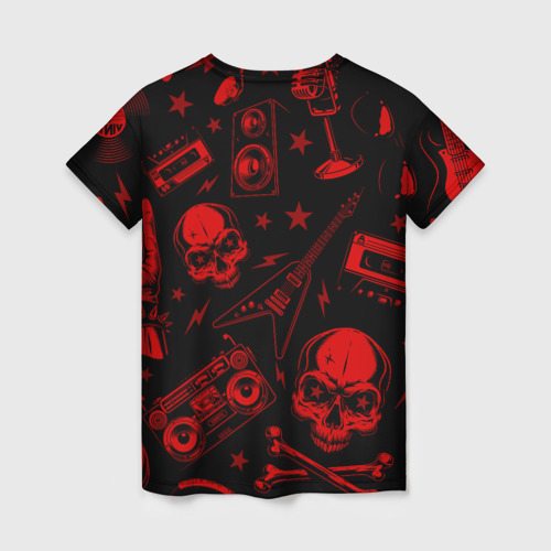 Женская футболка 3D с принтом Five Finger Death Punch rock glitch, вид сзади #1