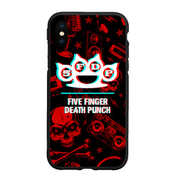 Чехол для iPhone XS Max матовый Five Finger Death Punch rock glitch