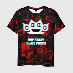 Мужская футболка 3D Five Finger Death Punch rock glitch