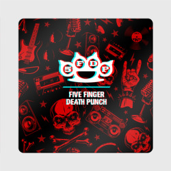 Магнит виниловый Квадрат Five Finger Death Punch rock glitch