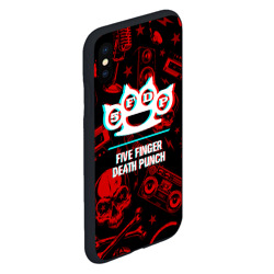 Чехол для iPhone XS Max матовый Five Finger Death Punch rock glitch - фото 2