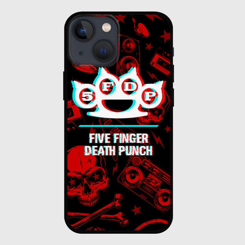 Чехол для iPhone 13 mini Five Finger Death Punch rock glitch