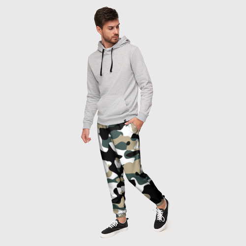 Мужские брюки 3D Камуфляж Snow - Trees - Shrubs, цвет 3D печать - фото 3
