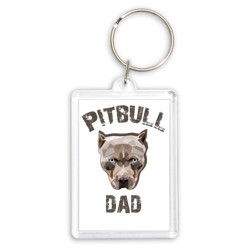 Брелок прямоугольный 35*50 Pitbull dad