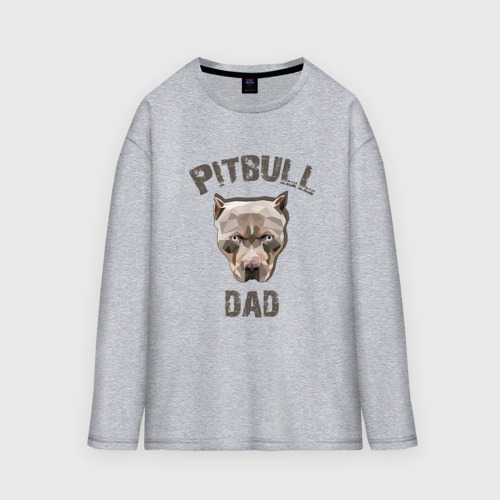 Женский лонгслив oversize хлопок Pitbull dad, цвет меланж