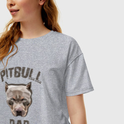 Женская футболка хлопок Oversize Pitbull dad - фото 2