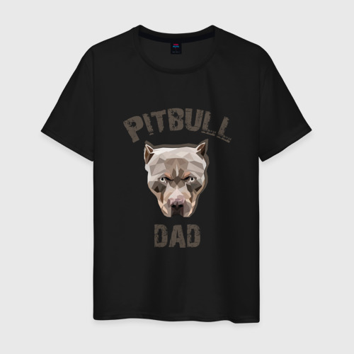 Мужская футболка хлопок Pitbull dad, цвет черный