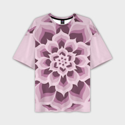 Мужская футболка oversize 3D Цветочный узор в розовых тонах