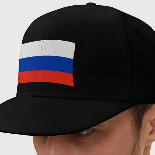 Кепка снепбек с прямым козырьком Триколор - флаг России плетёный