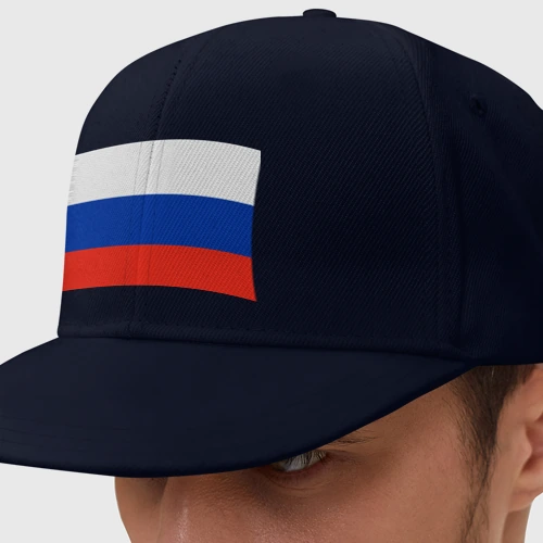 Кепка снепбек с прямым козырьком Триколор - флаг России плетёный