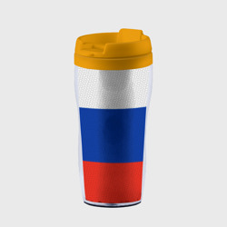 Термокружка-непроливайка Триколор - флаг России плетёный