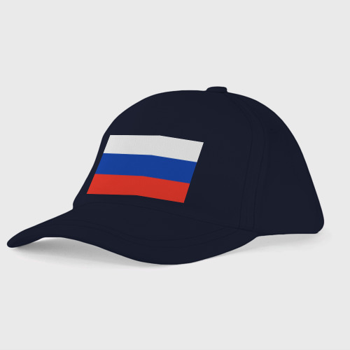 Детская бейсболка Триколор - флаг России плетёный, цвет темно-синий