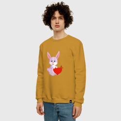 Мужской свитшот хлопок Кролик с сердцем - фото 2
