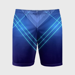 Мужские шорты спортивные Глубокий синий с неоновыми полосами