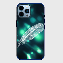 Чехол для iPhone 14 Pro Max Белое перо голубя