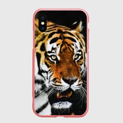 Чехол для iPhone XS Max матовый Боевой тигр