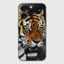 Чехол для iPhone 16 Pro Max силиконовый с защитой камеры Боевой тигр