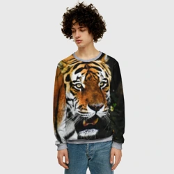 Мужской свитшот 3D Боевой тигр - фото 2