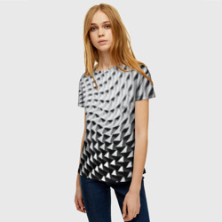 Женская футболка 3D Металлическая абстрактная броня - фото 2
