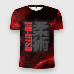 Мужская футболка 3D Slim Jiu-Jitsu Bazilian Black-Red