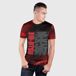 Мужская футболка 3D Slim Jiu-Jitsu Bazilian Black-Red - фото 2