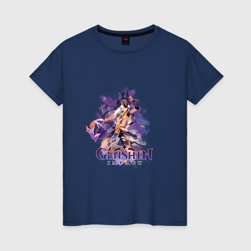 Женская футболка хлопок Сайно Генерал махаматра, цвет темно-синий