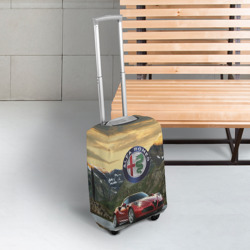 Чехол для чемодана 3D Альфа - Ромео на горной дороге - фото 2