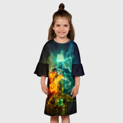 Детское платье 3D 4 элемента - природные стихии - фото 2