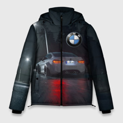 Мужская зимняя куртка 3D Крутая бэха на ночной трассе